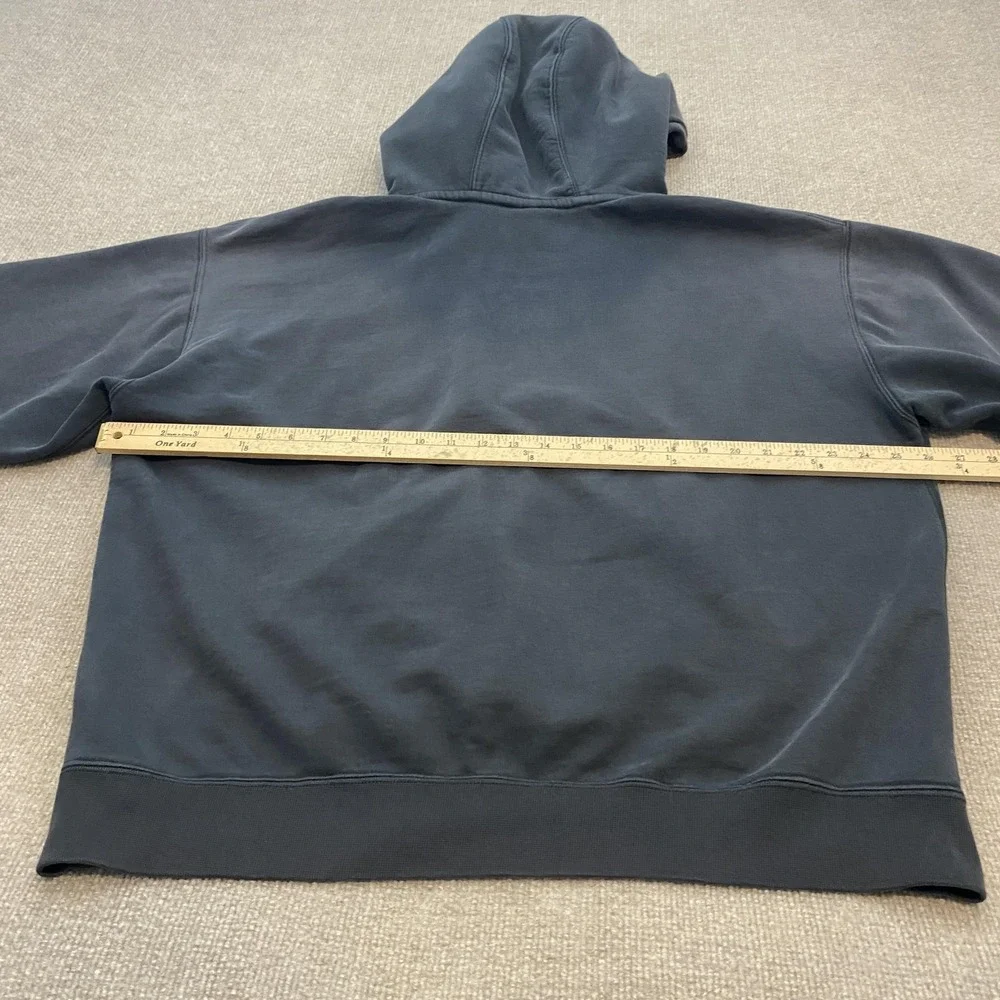 Nike Hoodie Mens Large Gray Pullover Swoosh Logo Distressed Skater Sweatshirt